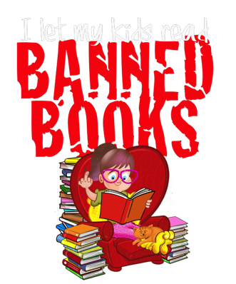 Cartoon of woman reading banned books by Jim Barker cartoon illustration